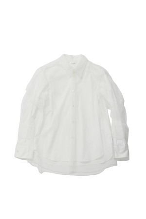 Long Sleeve Tulle Shirt - White (CB-26260)