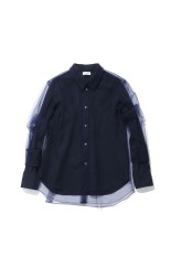 Long Sleeve Tulle Shirt - Navy (CB-26260)