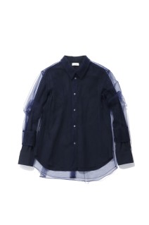 Long Sleeve Tulle Shirt - White (CB-26260)