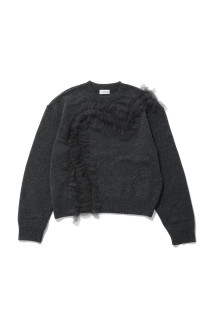 Tulle Detail Pullover - Gray (CK-26287)