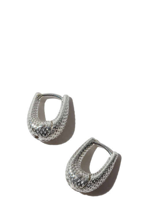 TINY TINY DOT PUFFY HOOPS - SILVER (A-45_SILVER) | セレクト