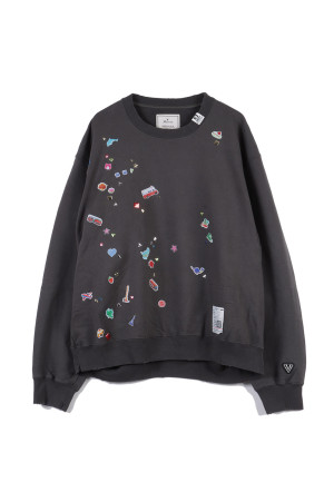 KIDS STICKER SWEAT PO - BLACK (J17PO731)