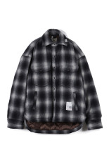 STRIPE PUFFER SHIRTS - BLACK (J17SH185)