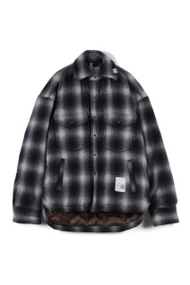 STRIPE PUFFER SHIRTS - BLACK (J17SH185)