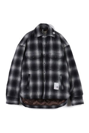 STRIPE PUFFER SHIRTS - BLACK (J17SH185)