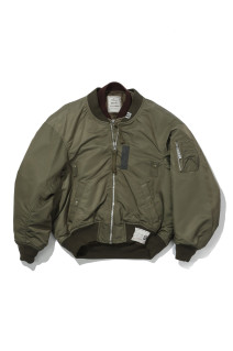 LAYERED BOMBER JACKET - KHAKI (A17BL061)