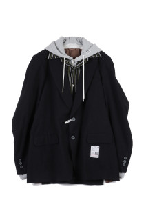 TRIPLE LAYERED BLAZER - BLACK (J17JK131)