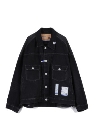 【in・stru(men-tal).】HARD WASHED SELVAGE DENIM JACKET - BLACK (I17BL021)