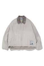 COTTON HERRINGBONE SUNFADED JACKET - IVORY (I17BL051)