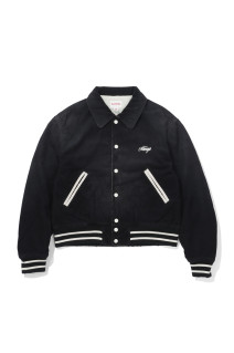 GREATNESS ACT-COOL Embroidered Sun-Faded Varsity Jacket - BLACK (G17BL041)