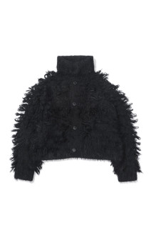 Shaggy Fringe Knit Jacket - BLACK (G17CD075)