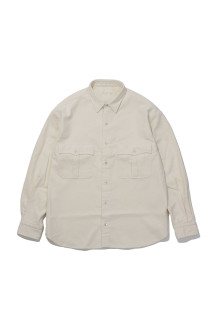 ROLL UP ORGANIC CORDUROY SHIRT (14WALE) / WHITE (BFA-P-016-4306)