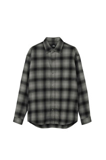 L/S Flannel Ombre Check Shirt - Black Check (NR62630)