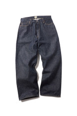 RECYCLED WASTE SUVIN COTTON YARN 140z. DENIM SPOCKET WIDE PANTS WW I MODEL - N.NAVY (GL42675N)