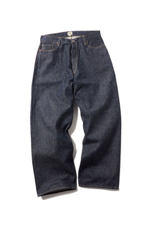 RECYCLED WASTE SUVIN COTTON YARN 140z. DENIM SPOCKET WIDE PANTS WW I MODEL - N.NAVY (GL42675N)