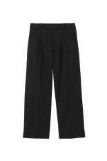 One Tuck Straight Wool Pants - BLACK (GL75753)