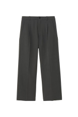 One Tuck Straight Wool Pants - CHARCOAL GRAY (GL75753)