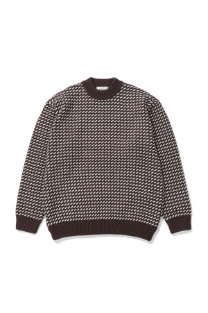 Wayne Sweater Bird's-Eye - BROWNxNATURAL (6575-6030)