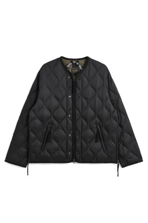 MILITARY M65 LINER W ZIP SHORT DOWN JACKET (SOFT SHELL) - BLACK (TAION-M65LSZBML-1SH)