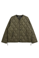 MILITARY M65 LINER W ZIP SHORT DOWN JACKET (SOFT SHELL) - D.OLIVE (TAION-M65LSZBML-1SH)