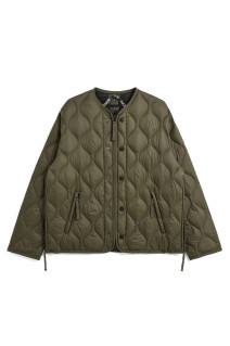 MILITARY M65 LINER W ZIP SHORT DOWN JACKET (SOFT SHELL) - D.OLIVE (TAION-M65LSZBML-1SH)