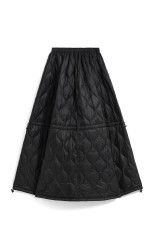 MILITARY DOWN GATHER SKIRT (SOFT SHELL) - BLACK (TAION-W155LSML-1)
