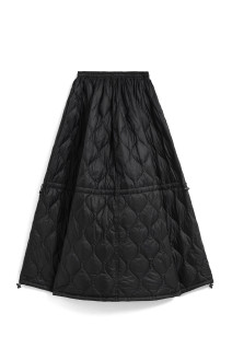 MILITARY DOWN GATHER SKIRT (SOFT SHELL) - BLACK (TAION-W155LSML-1)