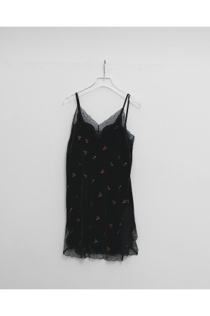 Petit Flower Velour Tunic - BLACK (12620411)