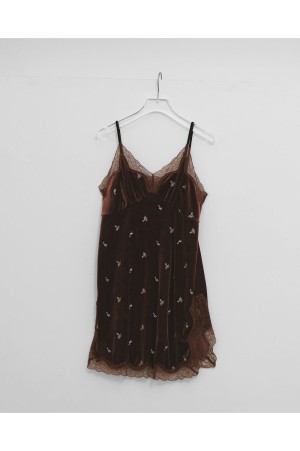 Petit Flower Velour Tunic - CHOCOLATE (12620411)