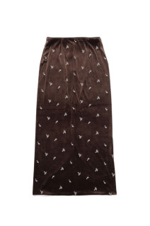 Petit Flower Velour Skirt - CHOCOLATE (12620807)