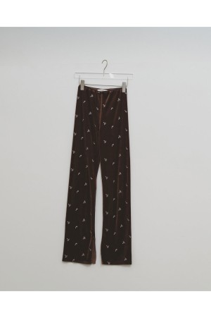 Petit Flower Velour Leggings - CHOCOLATE (12620721)