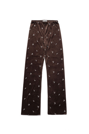 Petit Flower Velour Leggings - CHOCOLATE (12620721)