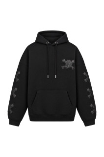GRILL & TAN & BONE PATCH HOODIE - BLACK (BR26AW-O0014)