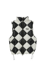 CHECKMATE PUFFER VEST - BLACK / IVORY (TC26PD0201)