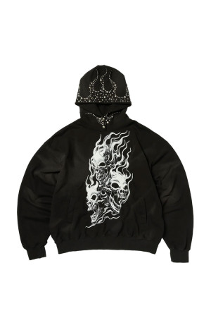 HOTHEADED RIDING SKULL HOODIE - BLACK (TC26SS3201)