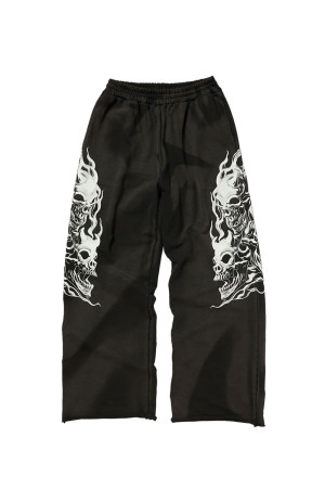SIX RIDING SKULL SWEATPANTS - BLACK (TC26PT4101)