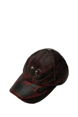 TC LEATHER CHOPPER CAP - RED (TC26AC3401)