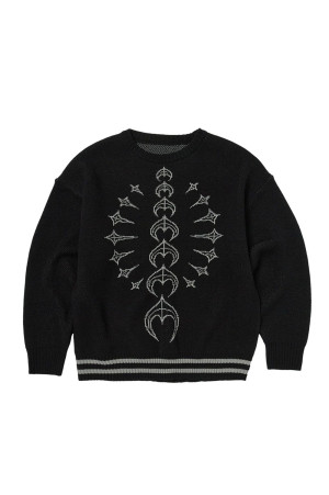 TC BONE KNIT CARDIGAN - BLACK (TC25KN2101)