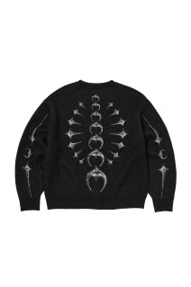 TC BONE KNIT CARDIGAN - BLACK (TC25KN2101)