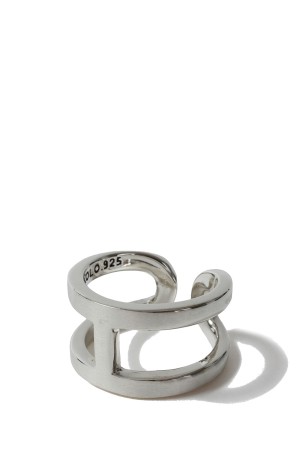 H Ring with Hair Line / Silver (XOR112)