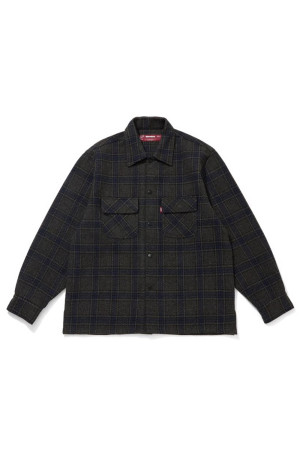 Wool CPO L/S Shirt(26aw) - BROWNxGRAY (HS-090626)