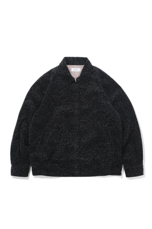 CORDUROY ZIP JKT SAP / BLACK