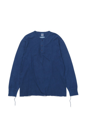 HEALTH KNIT HENRY NECK L/S / INDIGO B