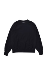 Cotton Wool Fleece Crewneck L/S Pullover / BLK (MDFBF09403)