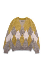 Mohair Argyle Knit Cardigan - YPT (MDFBF10602)