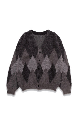 Mohair Argyle Knit Cardigan - GRT (MDFBF10602)