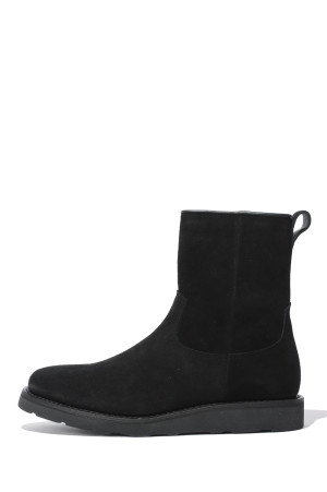 Suede Leather Side Zipper Boots - BLK (MDMGK001)