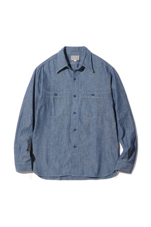 BLUE CHAMBRAY WORK SHIRTS / BLUE (BR25995)