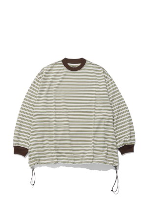 Balloon Border Long-sleeve T-Shirt - BLUE x WINE (26AW_05_1004AWCS93-D)