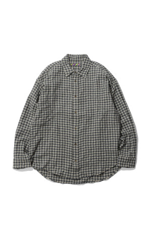Ripple Check Shirt - GRAY x BEIGE (26AW_10_UN22SHLS02-C)